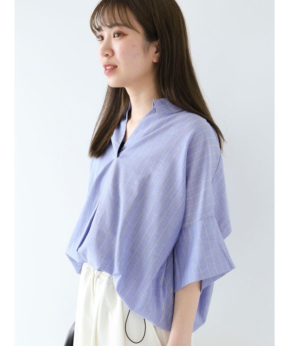 Green Parks 綿麻混スキッパーシャツ 