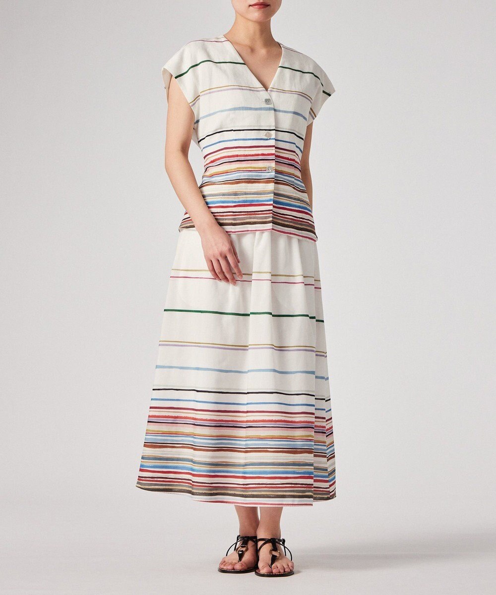 Paul Smith Cairo Stripe Chalk プリント ブラウス 
