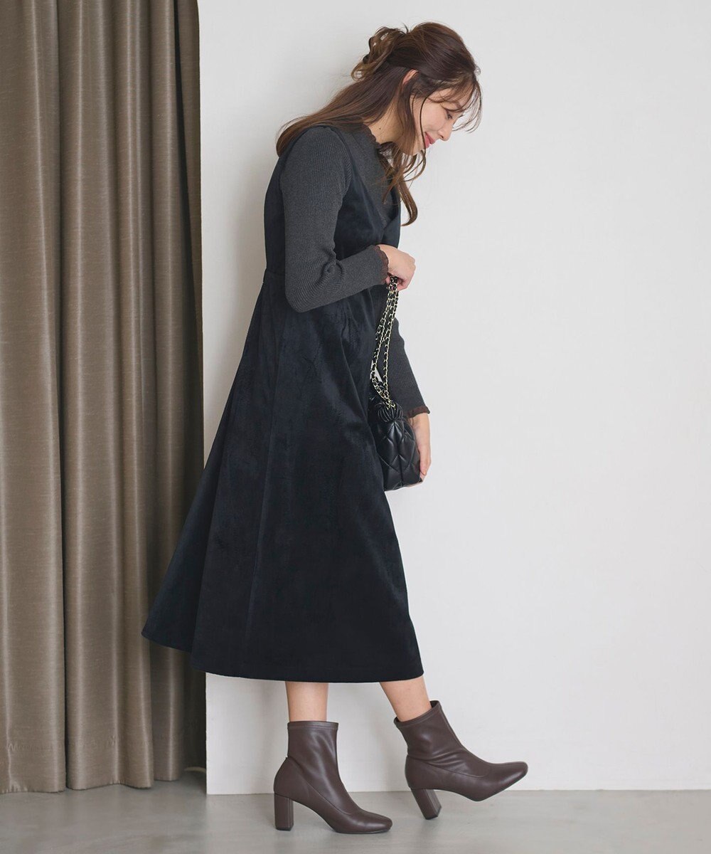 Feroux ベロア ジャンパースカート 