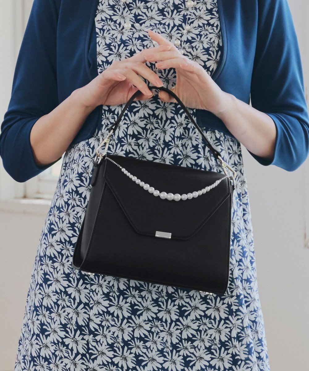 Tiaclasse 【安田美沙子さん着用・4way /2TYPEハンドル】パールチェーン付きハーフフォーマルミニバッグ 