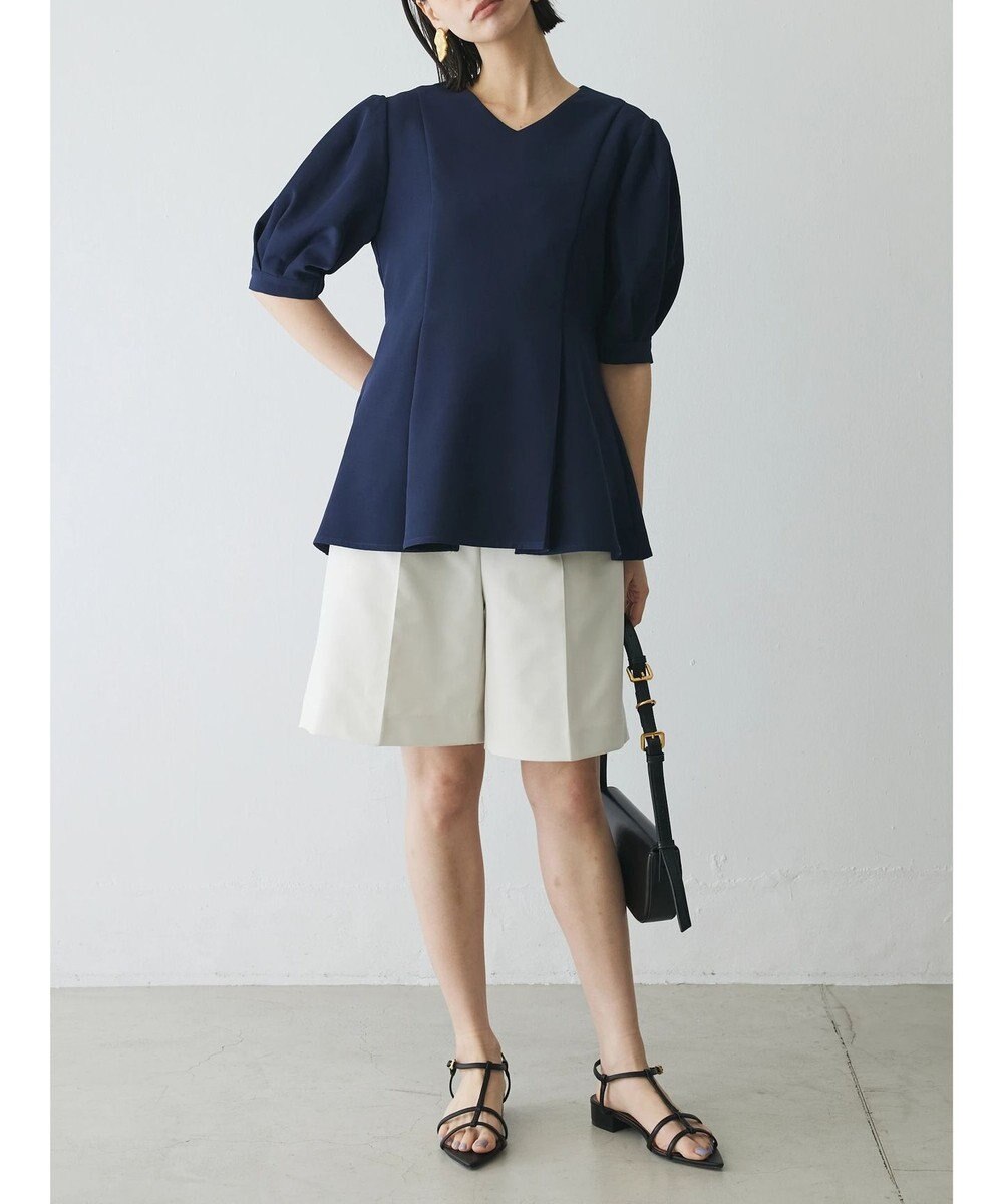 Green Parks AnriettMusee パフスリーブペプラムブラウス 