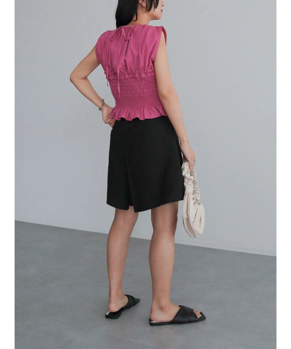 Green Parks シャーリングデザインコルセット風ブラウス 