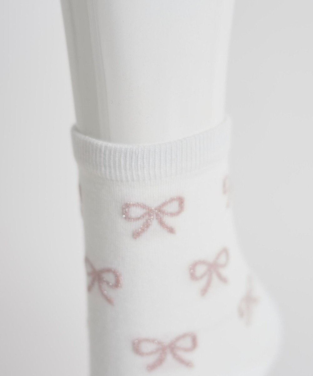 WEGO 総柄リボンクルーソックス 