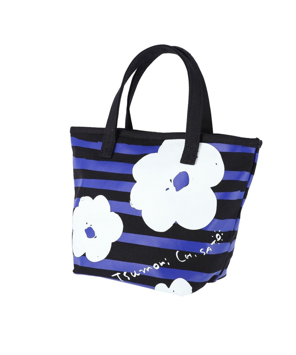 tsumori chisato CARRY フラワーボーダー ハンドバッグ 手提げ 花柄 ボーダー 