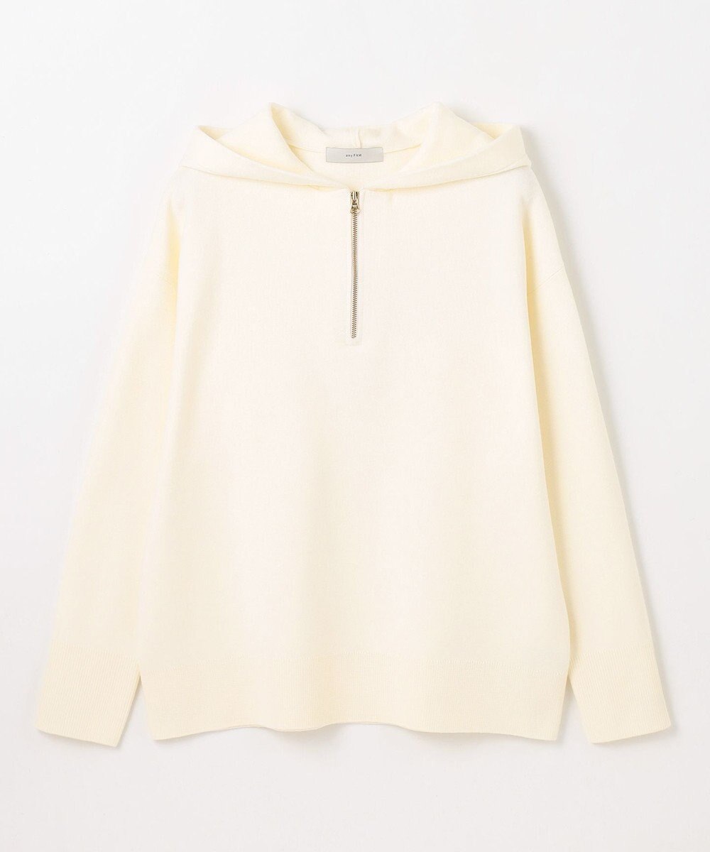 ANY L ハーフジップニットフーディー 