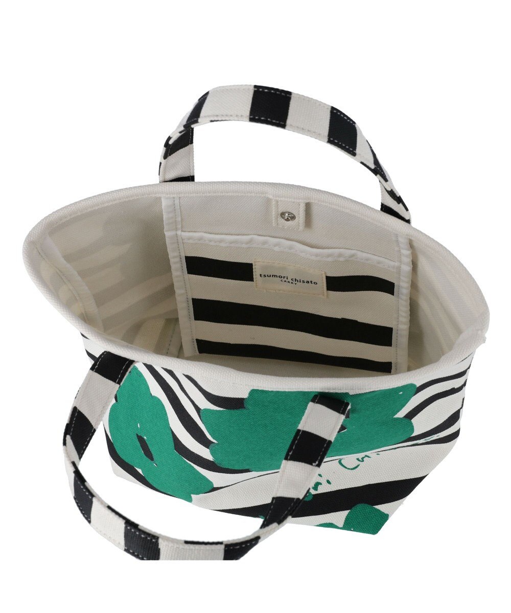 tsumori chisato CARRY フラワーボーダー ハンドバッグ 手提げ 花柄 ボーダー 