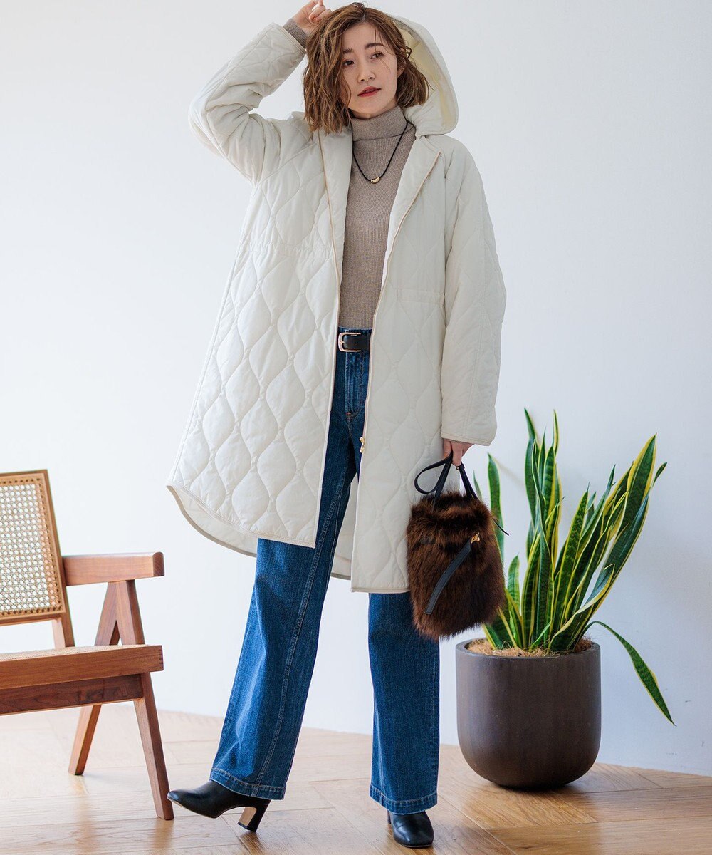 23区 【洗える/撥水加工】中綿 ロング パディング アウター 