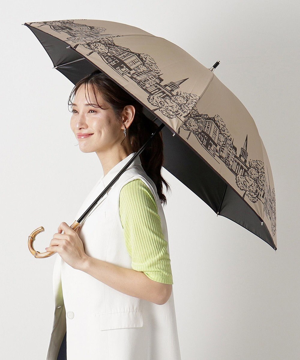 MOONBAT 【遮光100%】SOLFEGE MODE  晴雨兼用 長傘 日傘 街並プリント 