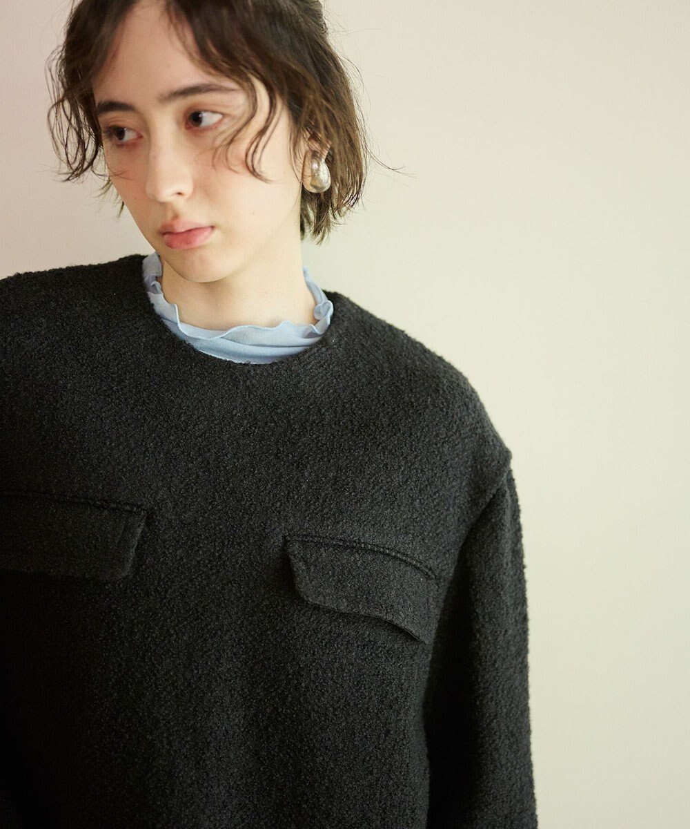 #Newans 【セットアップ可能】ワイドスリーブツイードプルオーバー 