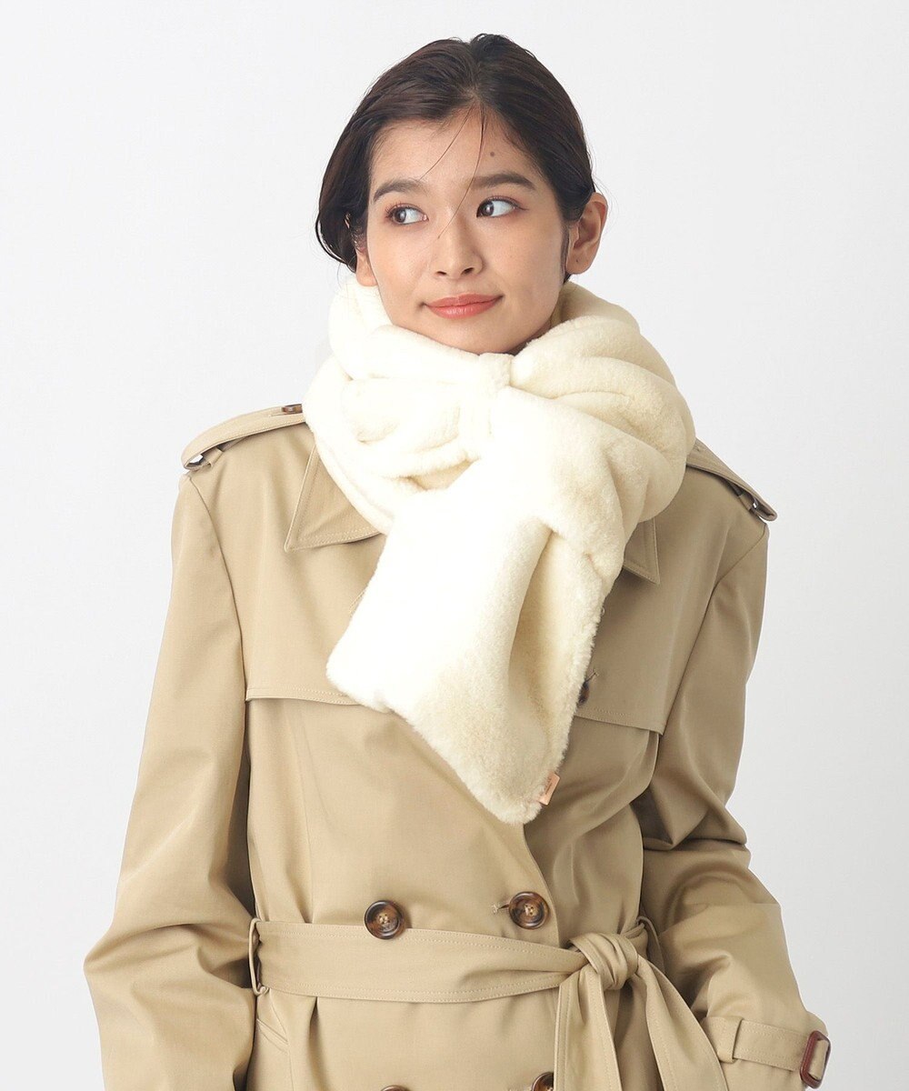 MOONBAT 【WEB限定ラッピング袋付】PAUL & JOE ACCESSOIRES フェイクファービッグリボンマフラー 