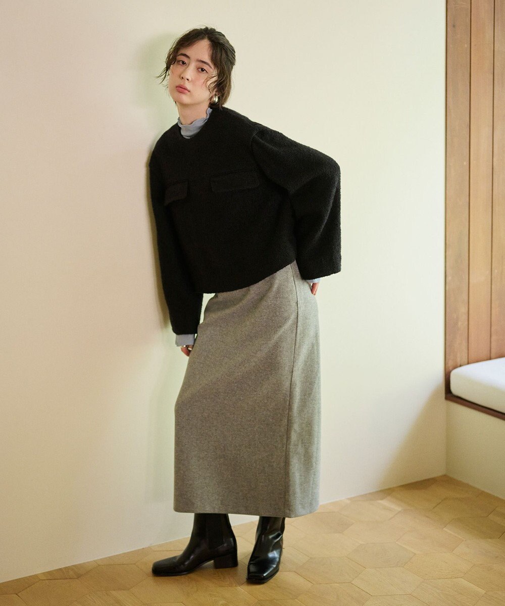 #Newans 【セットアップ可能】ワイドスリーブツイードプルオーバー 