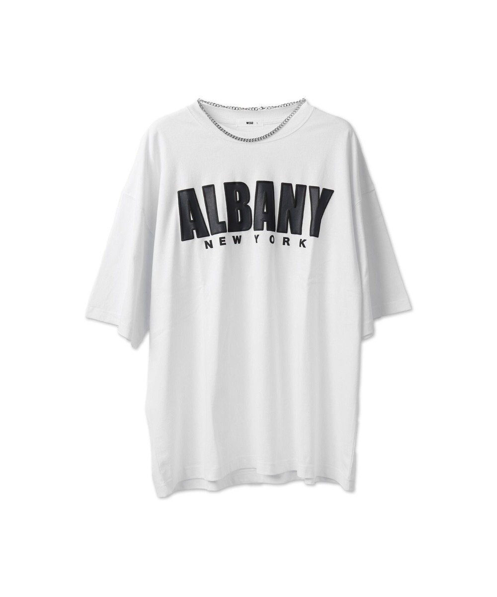 WEGO 【ユニセックス着用ITEM/ネックレス付き】アクセ付きグラフィックT（S） 