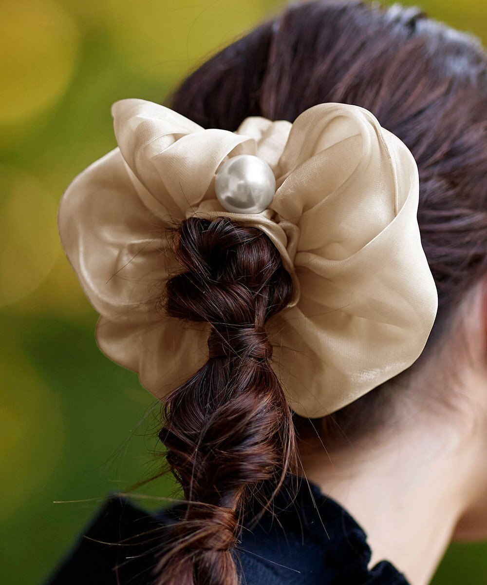 Tiaclasse パール付きオーガンジーシュシュ 