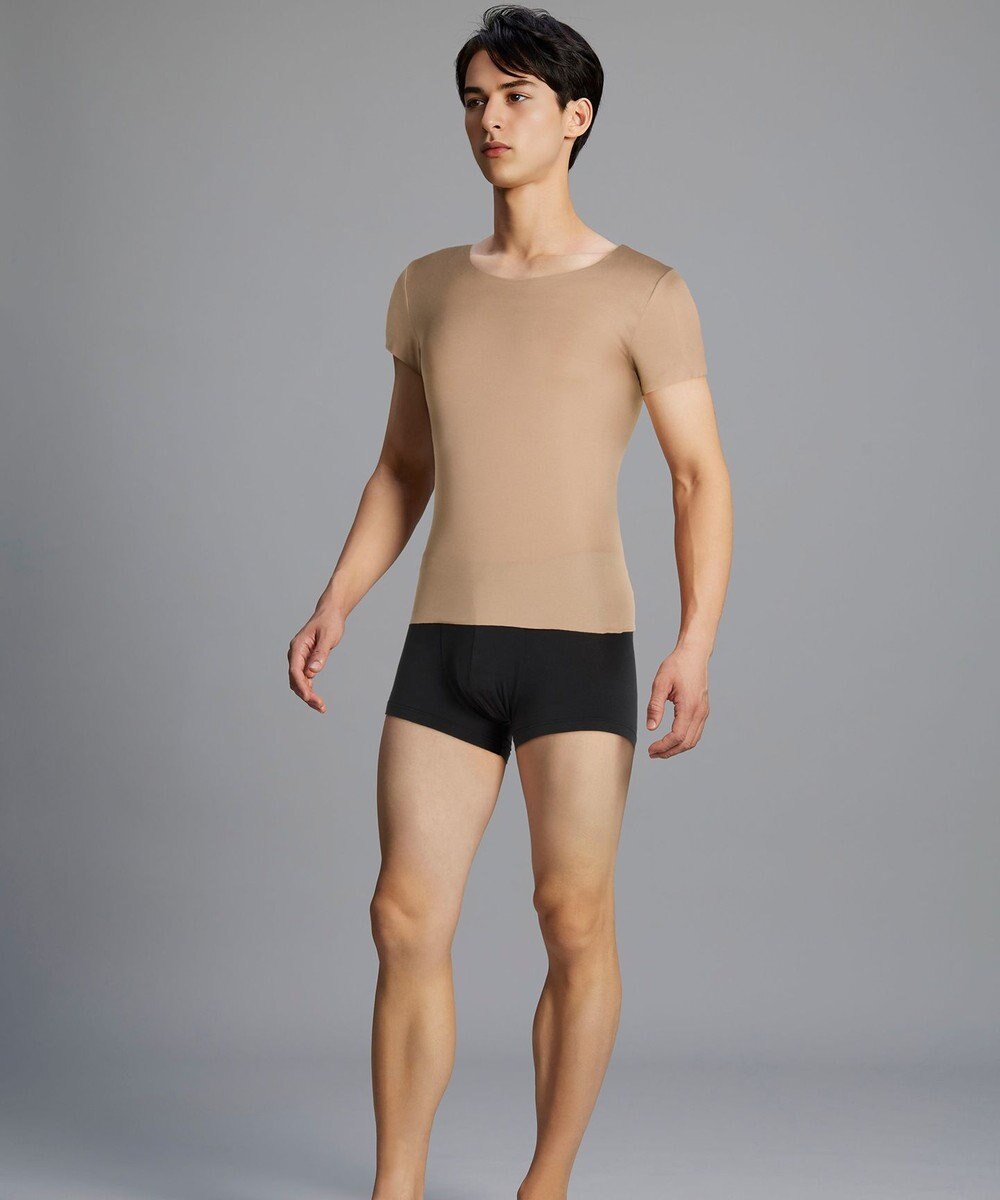 WACOAL MEN 【オーガニック綿混インナー】多機能を着る。綿の贅沢オーガニック フリーなカッティング（ネック・袖・裾）2分袖 GL5210 /ブロス バイ ワコールメン 