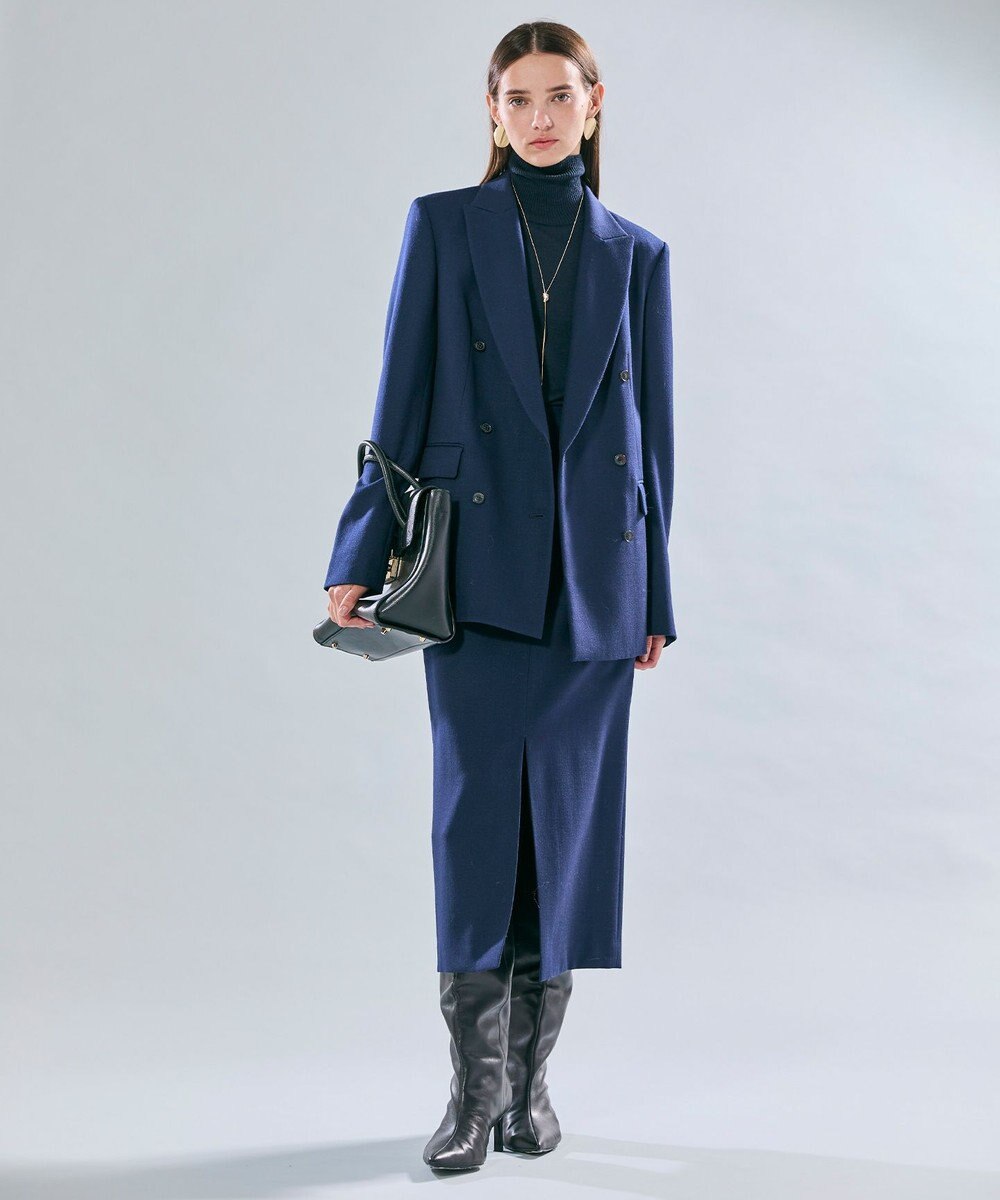 BEIGE， 【VERY NaVY12月号掲載】BUNNELL / ウールハイウエストタブボタンスカート 