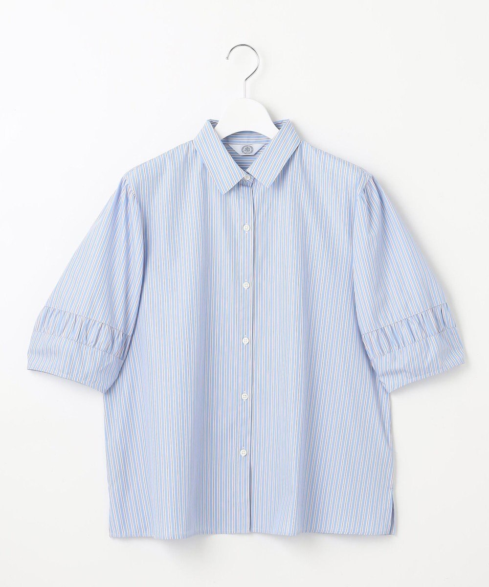 J.PRESS LADIES 【洗える】Betterコットンポリエステル ストライプ シャツカラーブラウス 