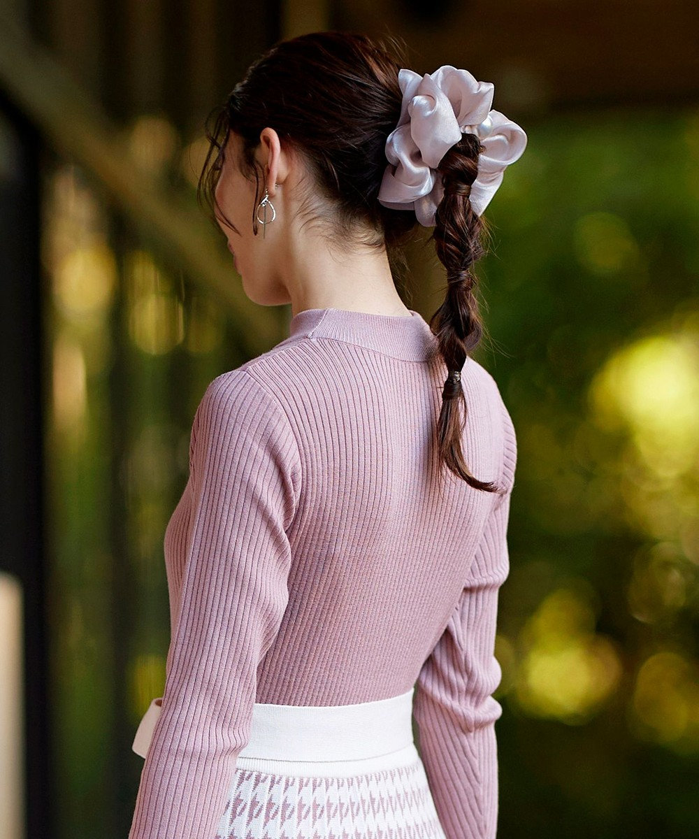 Tiaclasse パール付きオーガンジーシュシュ 