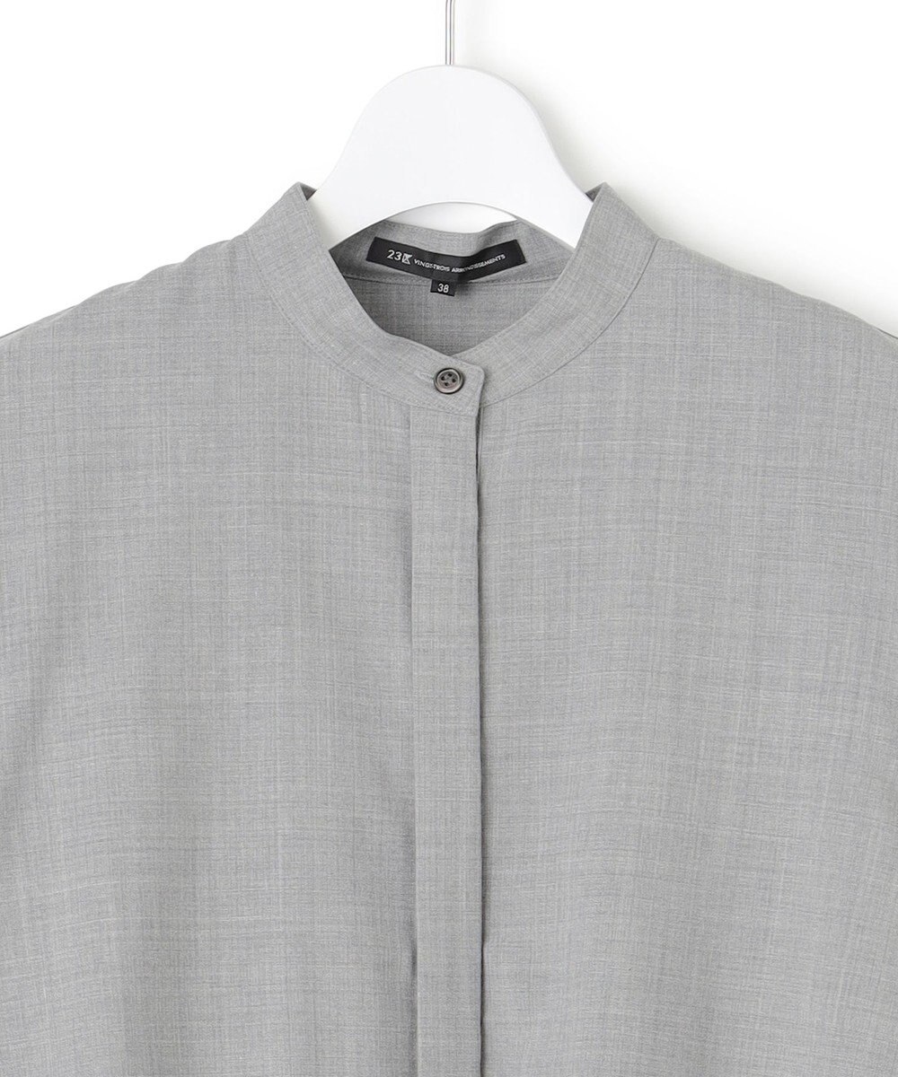 23区 【洗える】TWマットクロス シャツワンピース 