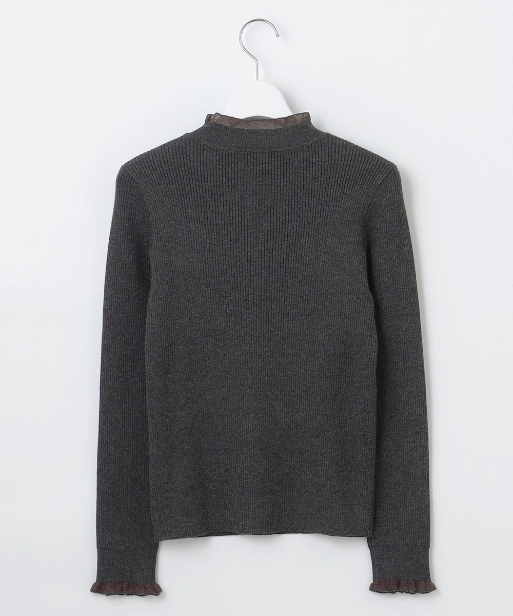 Feroux シアーフリル・ハイネックリブプルオーバー 