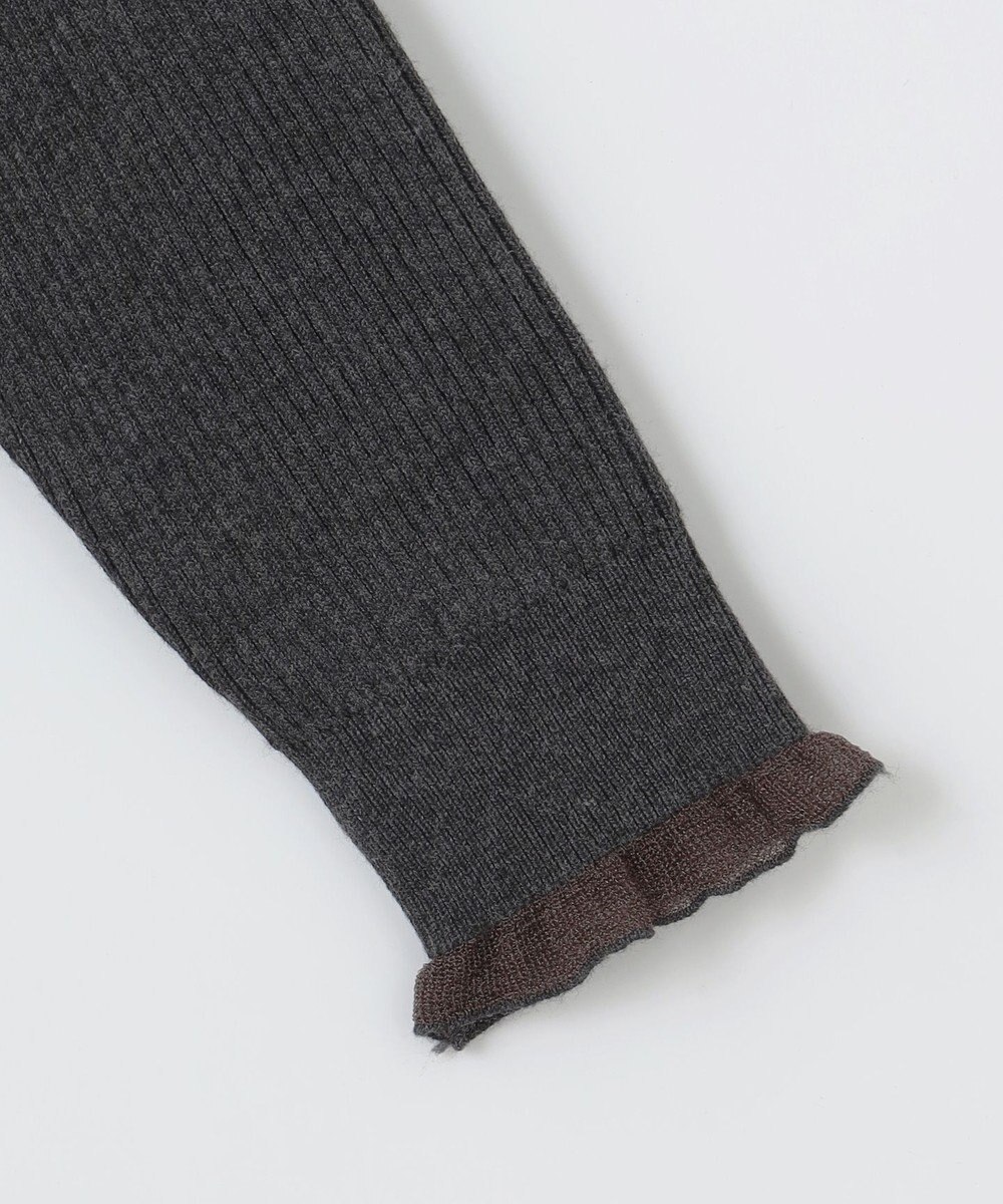 Feroux シアーフリル・ハイネックリブプルオーバー 