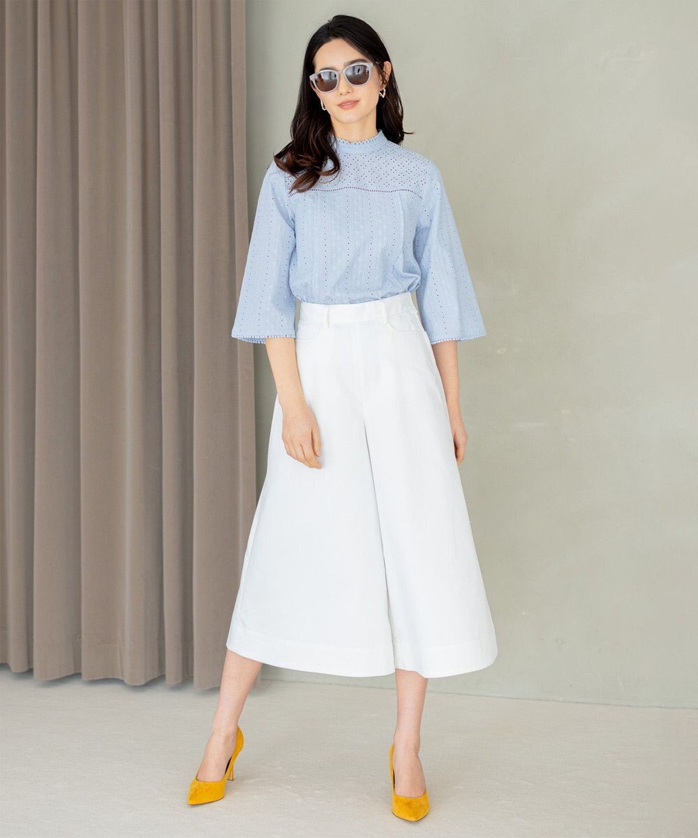 組曲 【洗える】デニムライクギャバ パンツ 