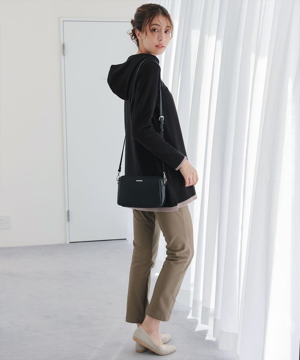 Tiaclasse 【洗える】配色フーディーニットチュニック 