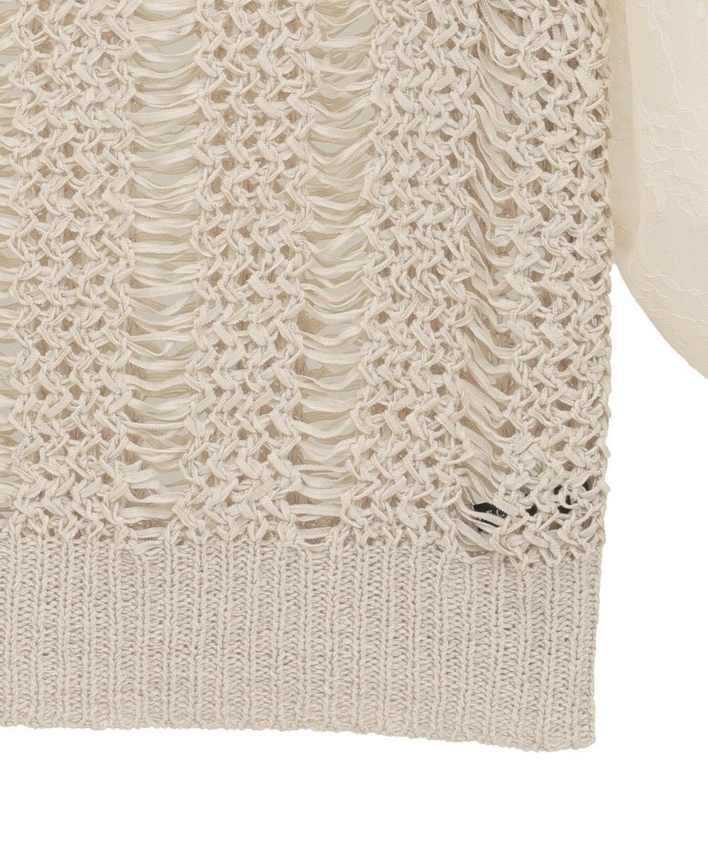 YECCA VECCA 【archive】テープヤーン袖レースプルオーバー 