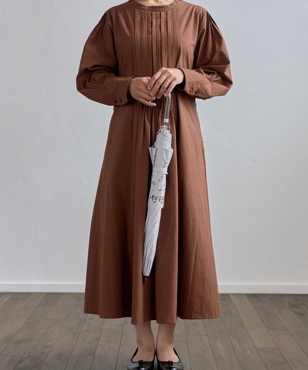 AND WOOL 〈一級遮光生地・晴雨兼用〉ボタニカル刺繍の日傘 （長傘タイプ） 