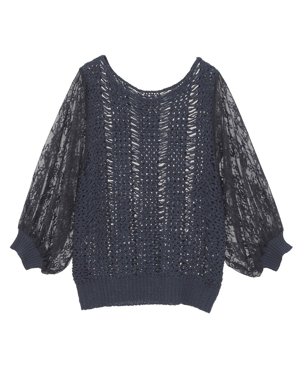 YECCA VECCA 【archive】テープヤーン袖レースプルオーバー 