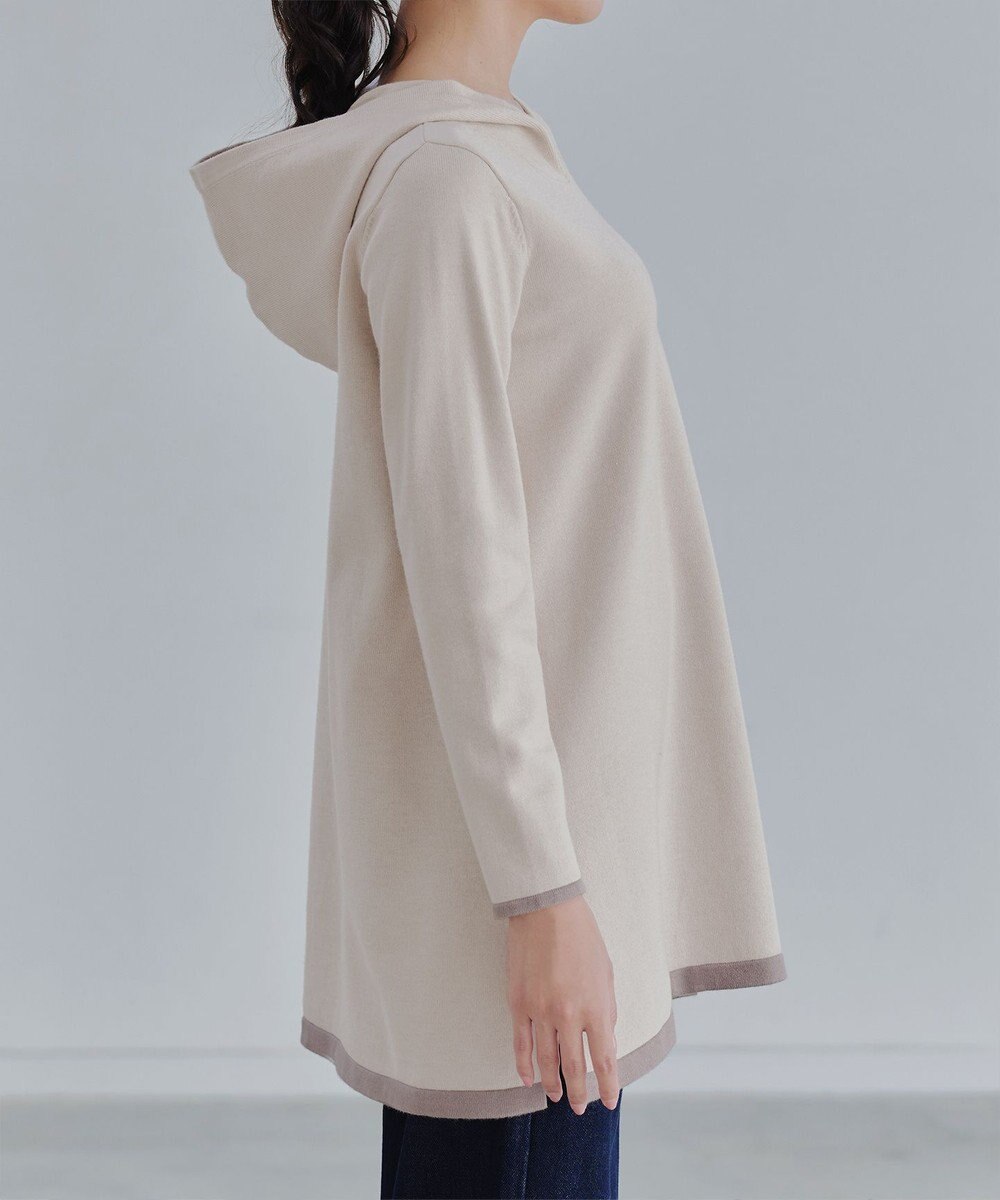 Tiaclasse 【洗える】配色フーディーニットチュニック 