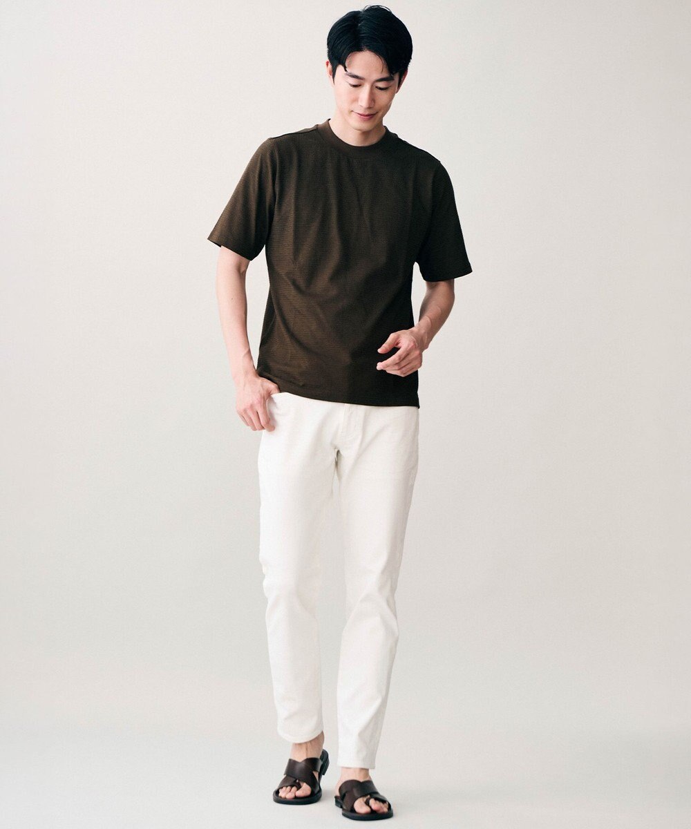 JOSEPH ABBOUD 【オリジナルジャージ生地/サラリ清涼/上質感】コンパクトブロックリンクス ドレス Ｔシャツ 