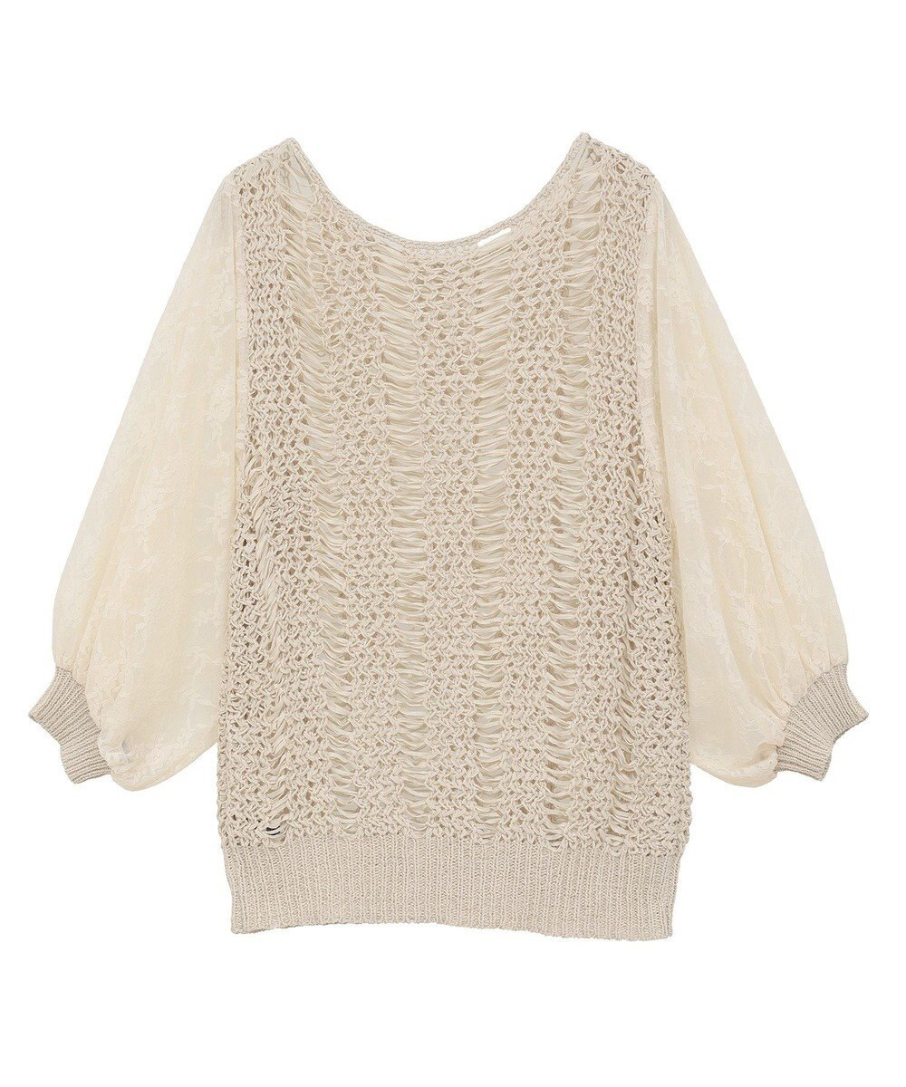 YECCA VECCA 【archive】テープヤーン袖レースプルオーバー 
