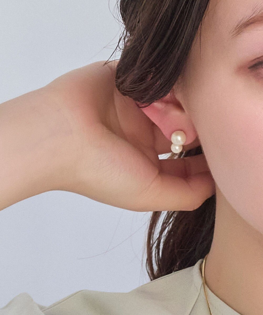 Phoebe 【金属アレルギー対応】ツインパールセラミックピアス 