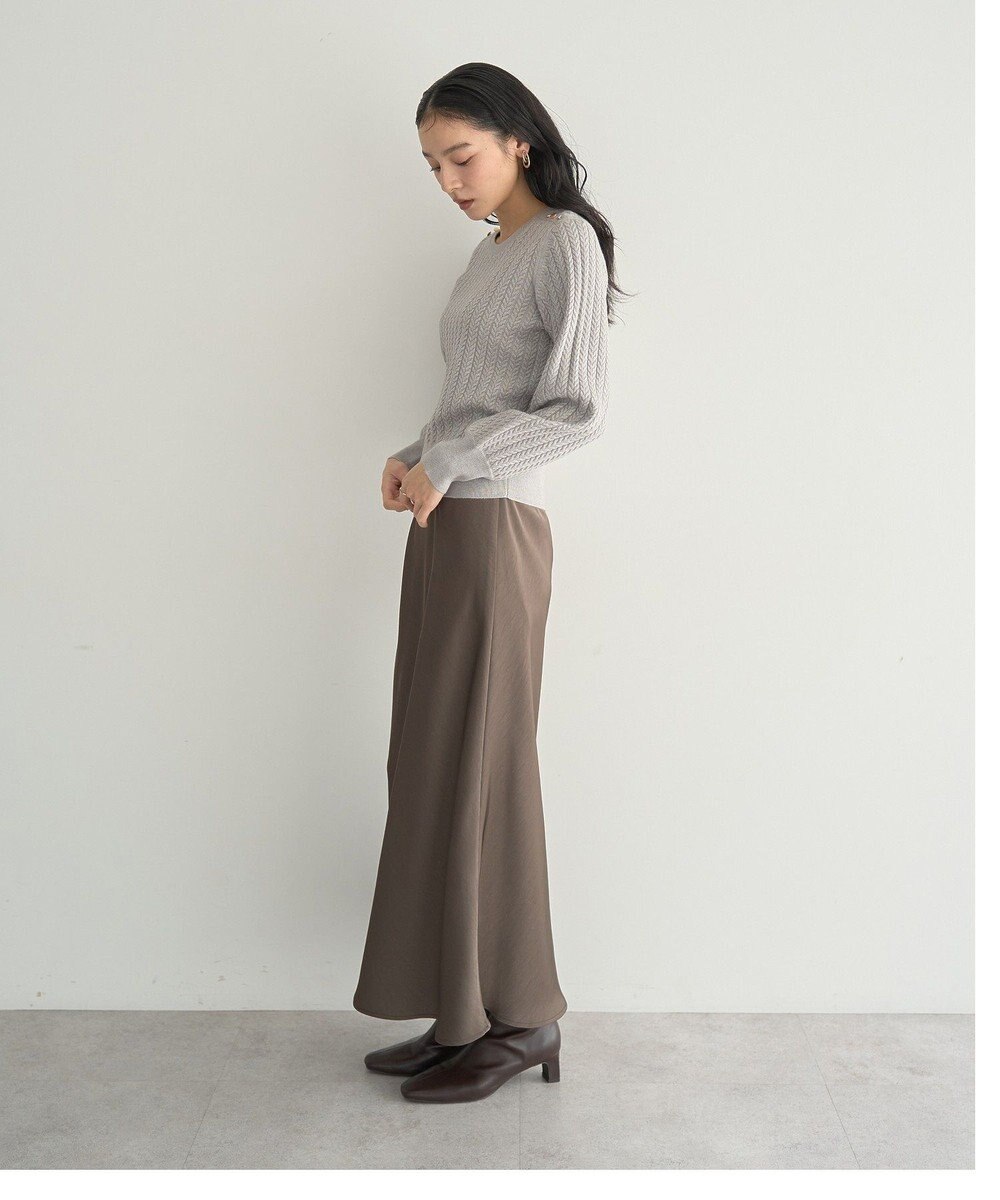 YECCA VECCA 金釦ミニケーブルニット 