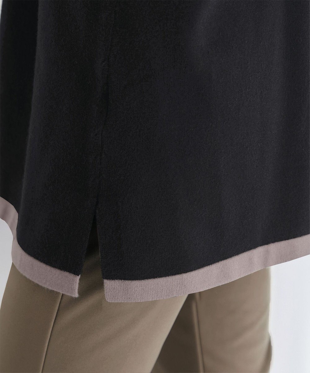 Tiaclasse 【洗える】配色フーディーニットチュニック 