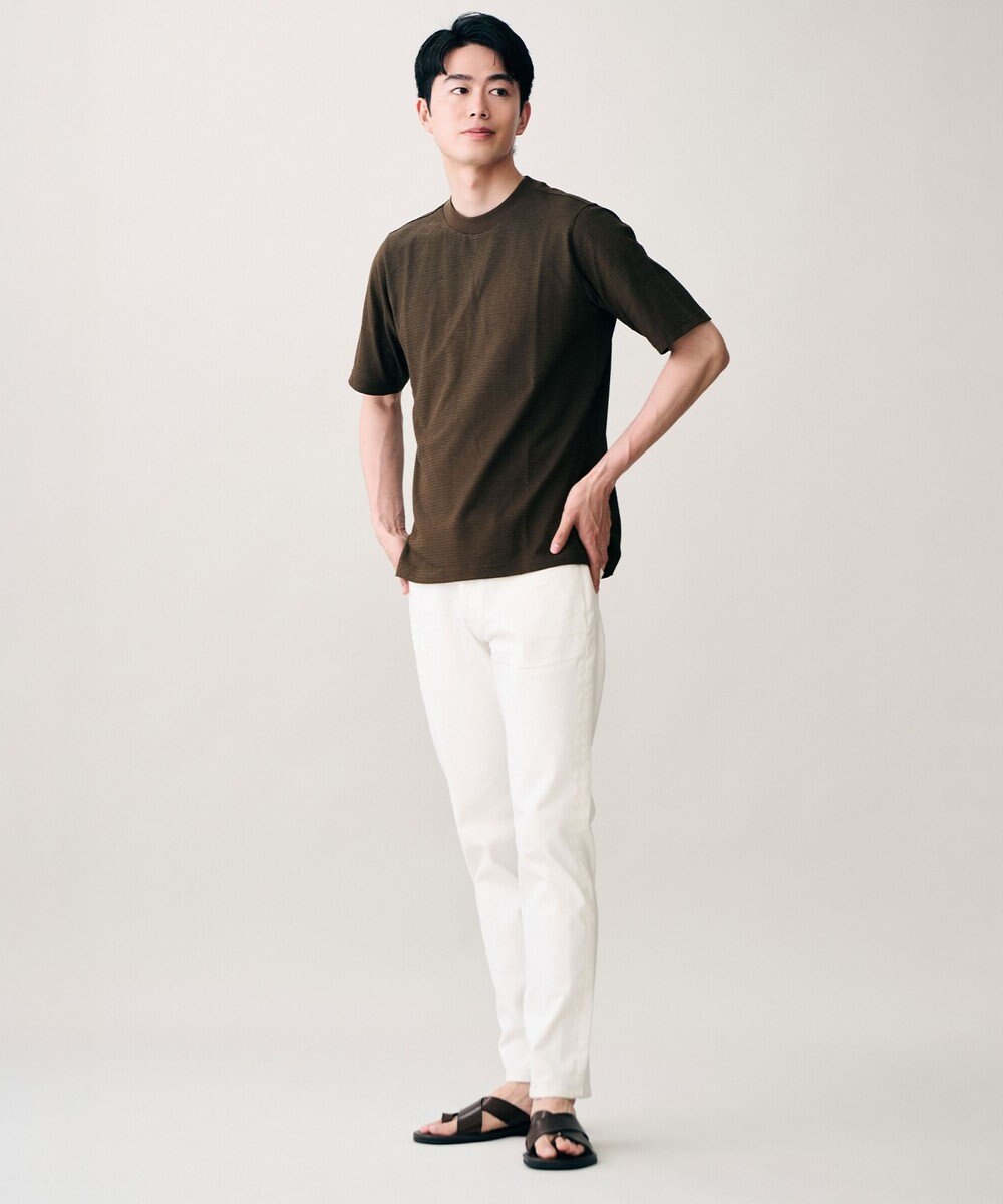 JOSEPH ABBOUD 【オリジナルジャージ生地/サラリ清涼/上質感】コンパクトブロックリンクス ドレス Ｔシャツ 