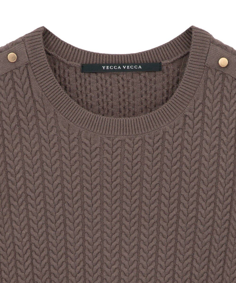 YECCA VECCA 金釦ミニケーブルニット 