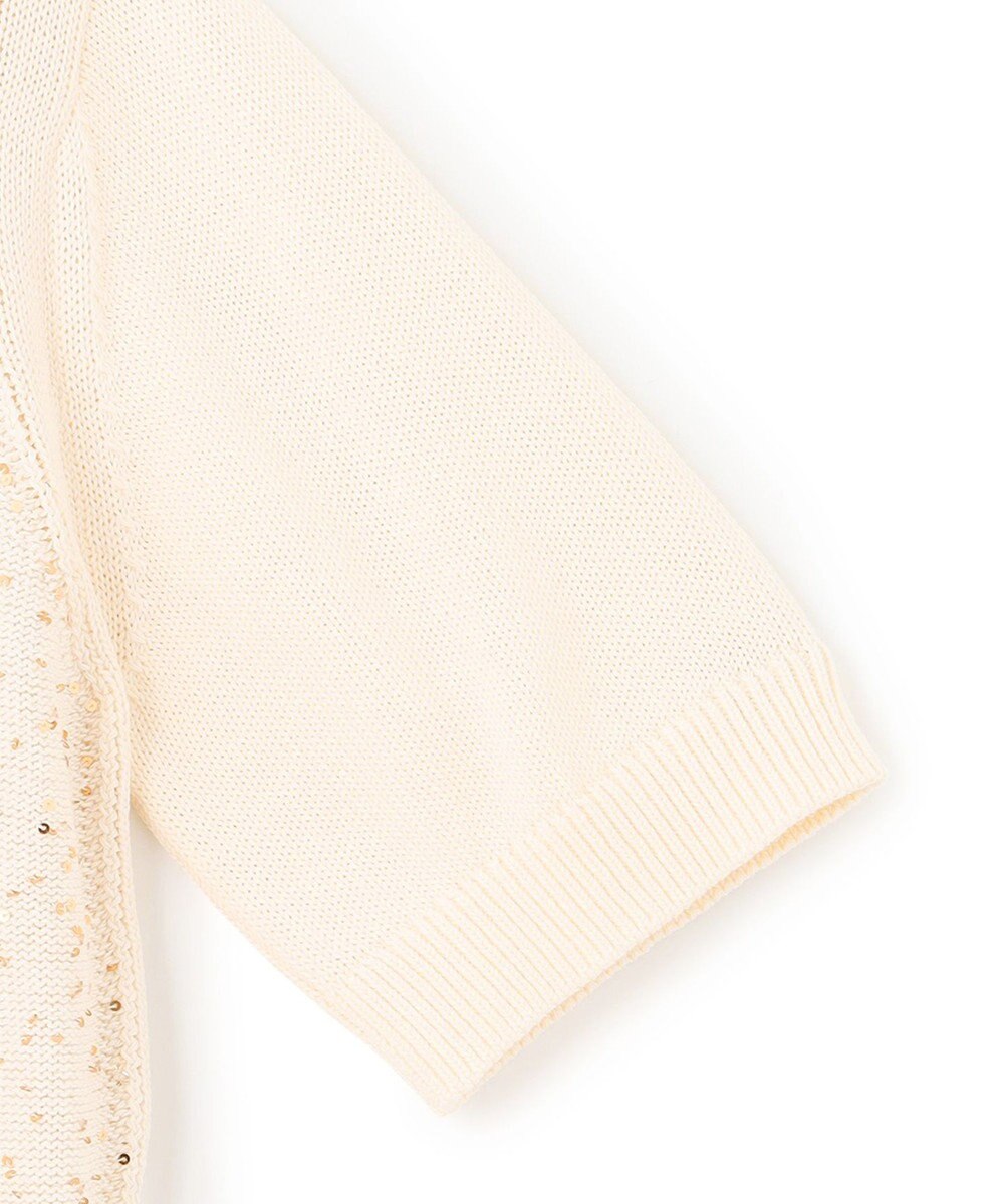 BEIGE， 【洗える】FENNEL / コットンスパンコール半袖ニット 