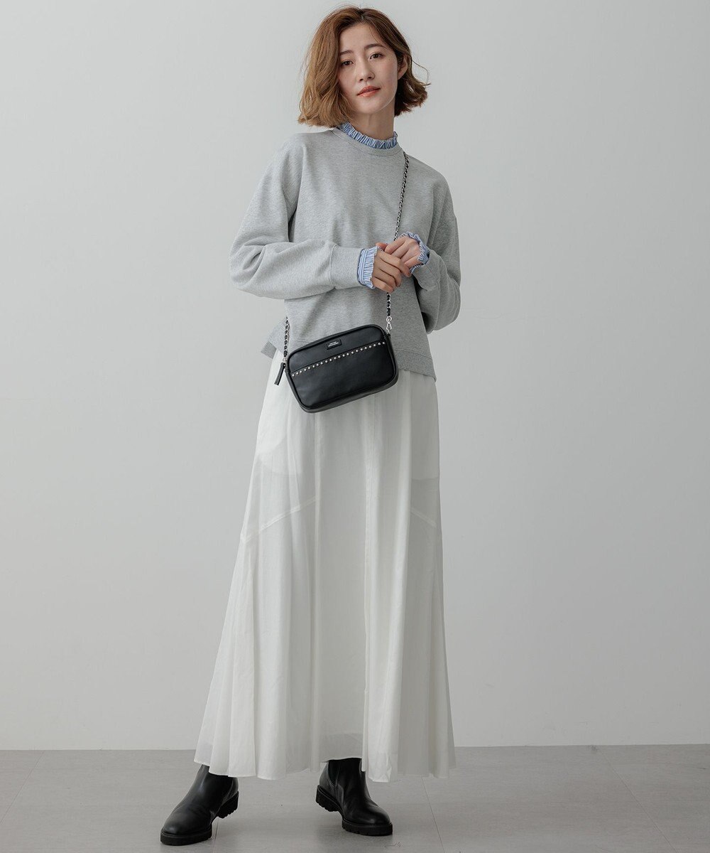 23区 【SLOW/一部店舗限定】テンセルコットンジョーゼット フレア スカート 