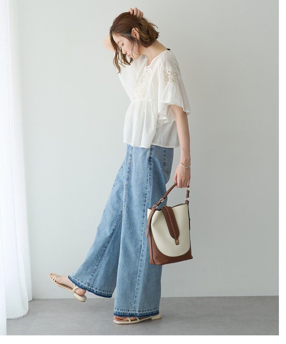 YECCA VECCA 刺繍レースブラウス 