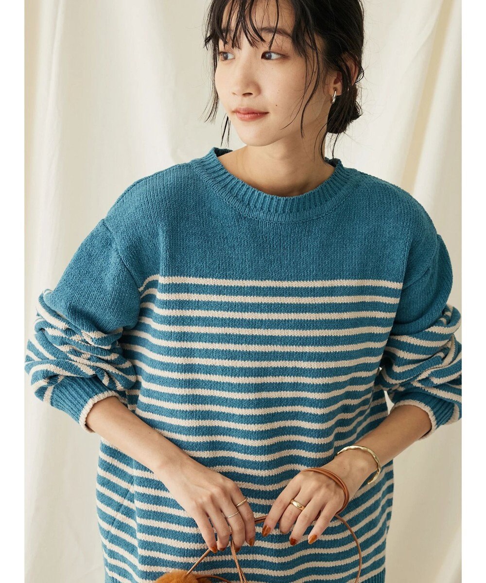 CRAFT STANDARD BOUTIQUE 洗えるモールニットボーダープルオーバー 