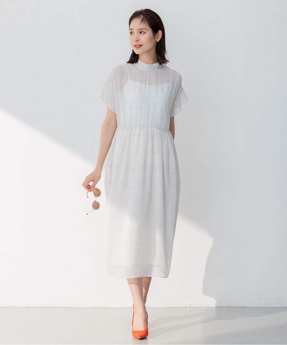 組曲 【WEB限定・2WAY】サッカードビードットプリント ワンピース 