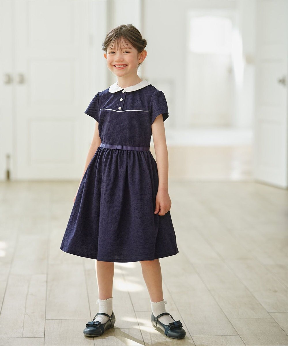 組曲 KIDS 【110-140㎝】サッカーストライプ ワンピース 