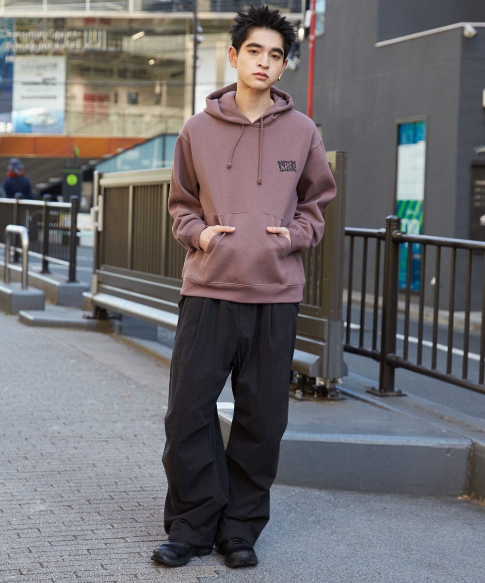 WEGO 【裏起毛/ユニセックス着用ITEM】リラックスフィットグラフィックパーカー 