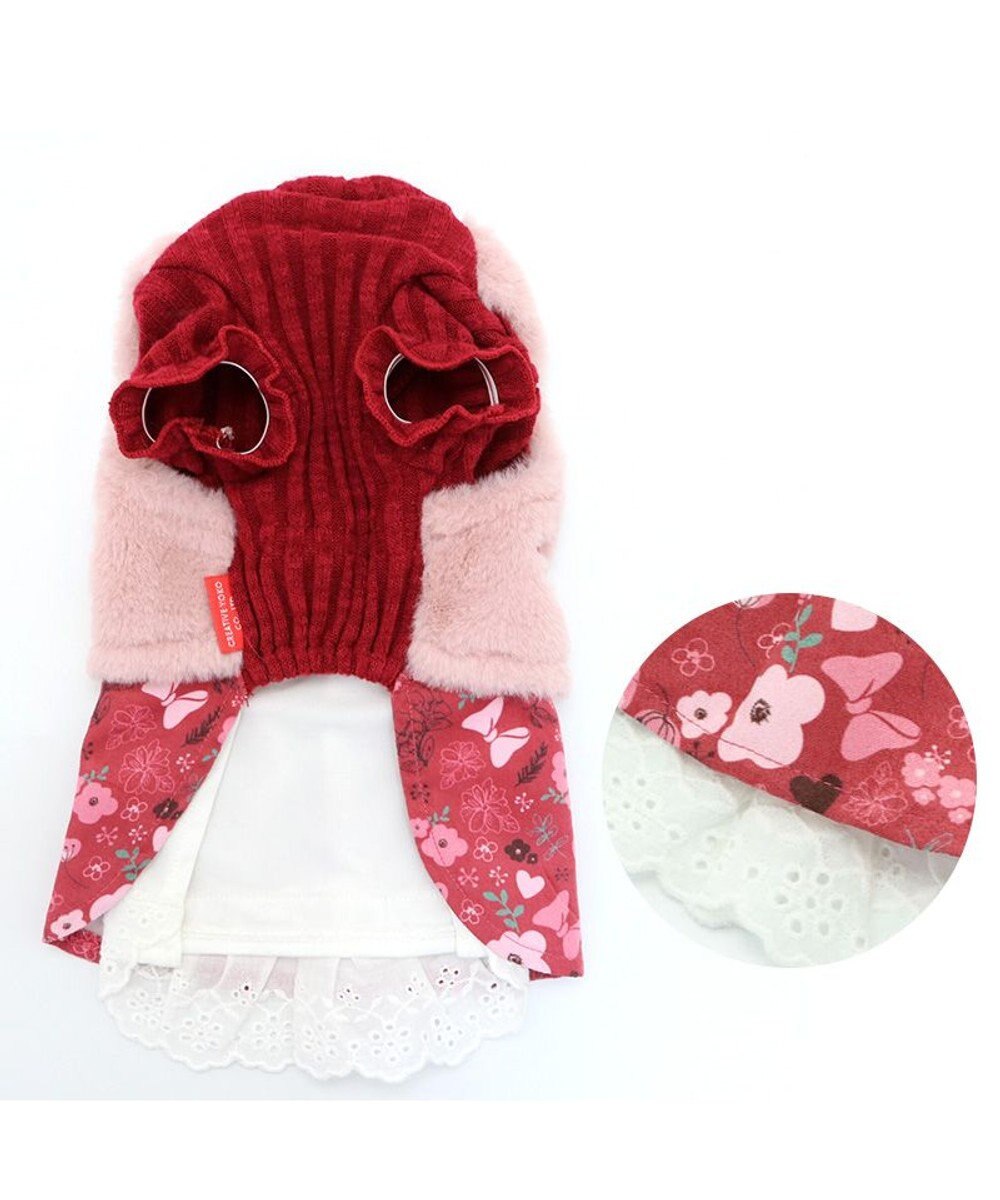 PET PARADISE 犬 服 ディズニー ミニーマウス ワンピース 【小型犬】 ボア ベスト付き 