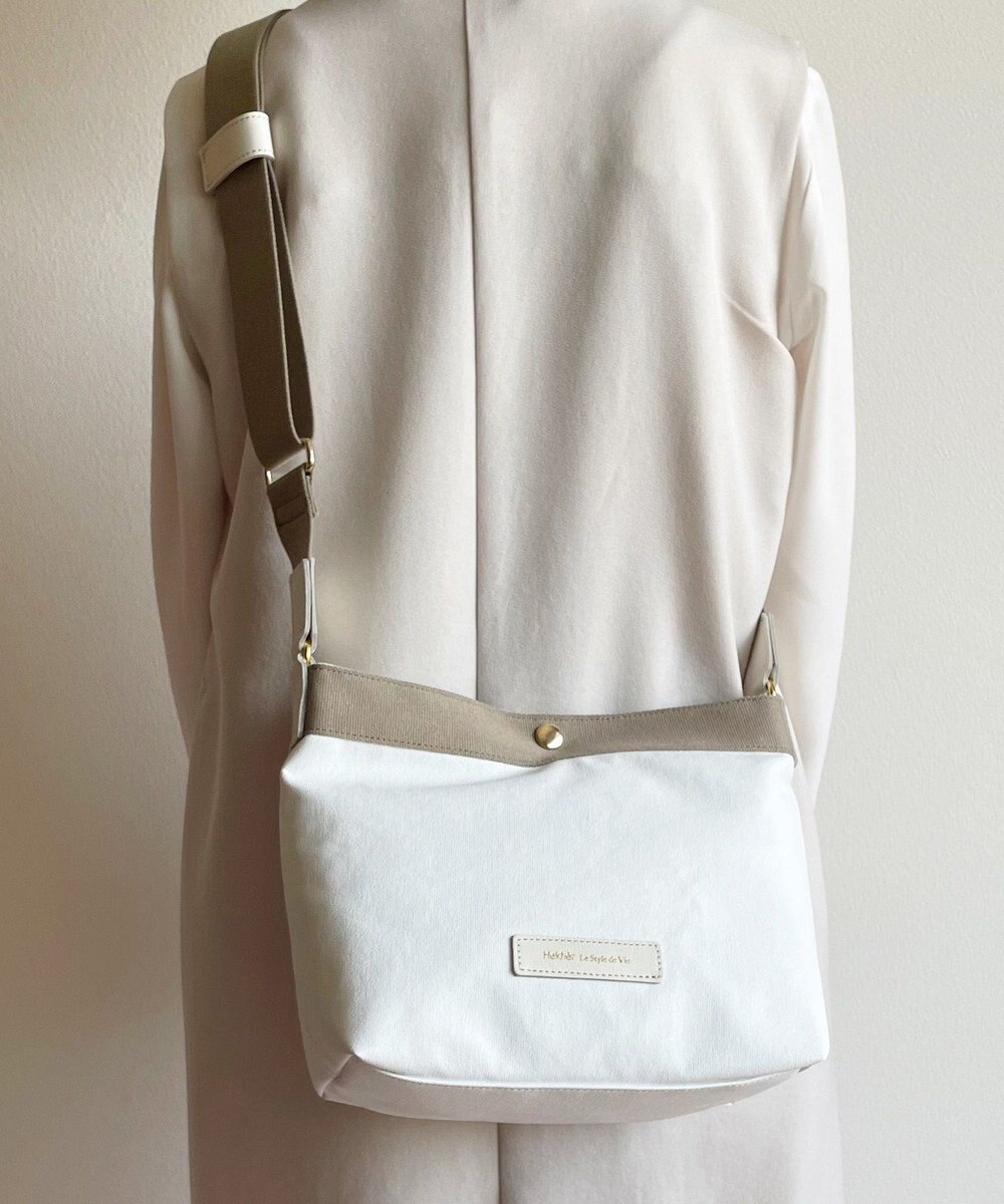 Hekhèr Le Style de Vie 新色追加【日本製】PUコートコットンキャンバス ショルダーバッグ 
