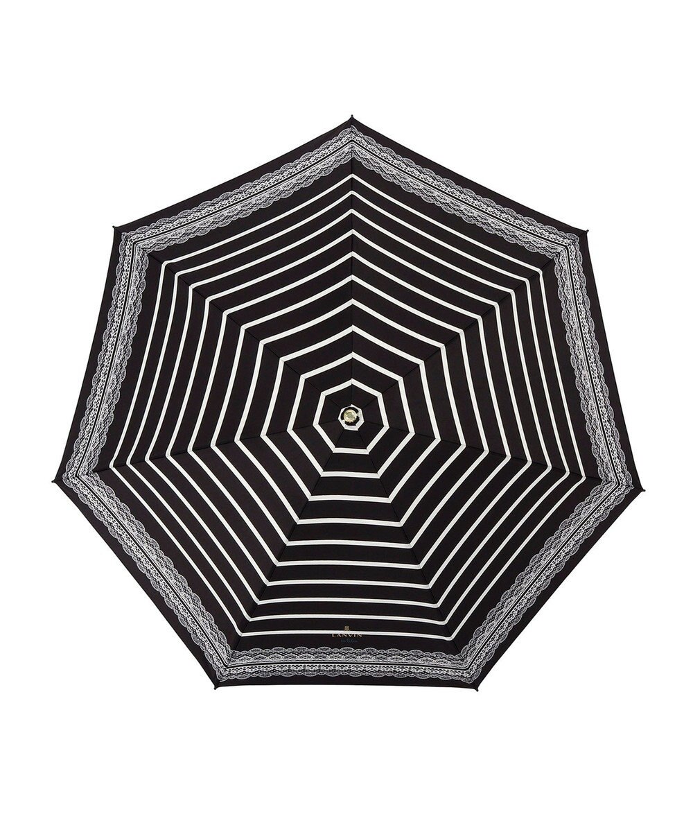 MOONBAT 【雨傘】ランバン　オン　ブルー (LANVIN en Bleu) ボーダー レース 折りたたみ傘 
