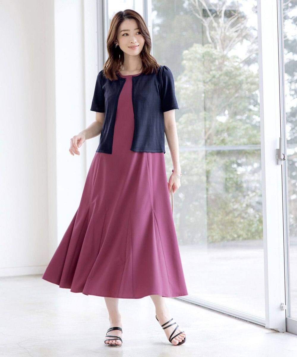 Tiaclasse L 【新色追加・洗える・UVケア・接触冷感】サマーニット半袖カーディガン 