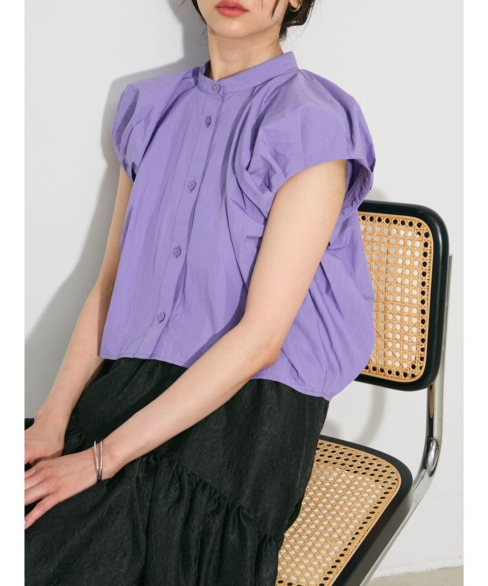 Green Parks タックデザインショート丈シャツ 