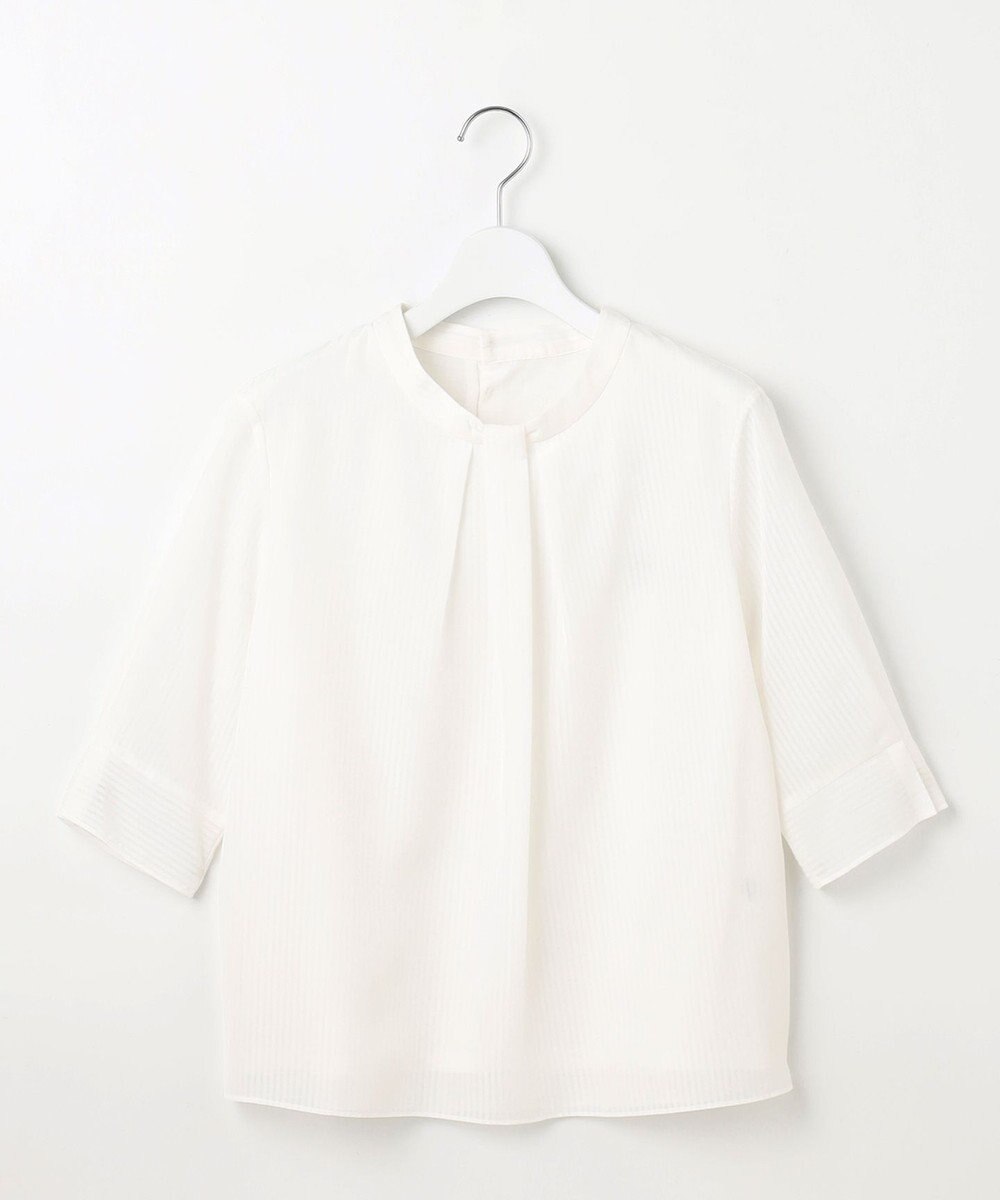 J.PRESS LADIES L シャドーストライプ ボウタイ風 カットソー 